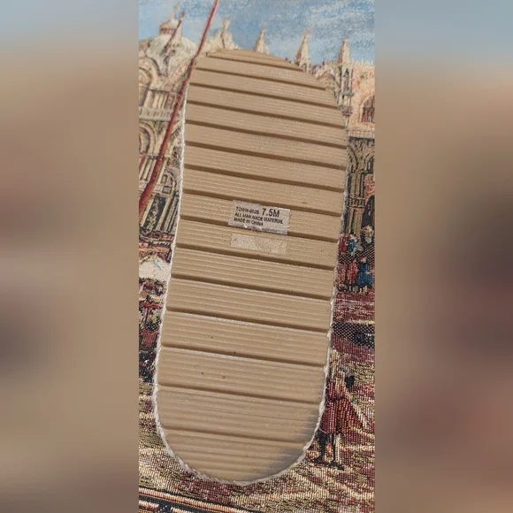 CL by Laundry Blue Floral Sandals with Gold Accents - Picture 7 of 7